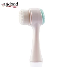 Двухсторонняя щётка для очищения лица портативная 3D чистка лица Вибрационный массаж лица Очиститель инструмент для ухода за кожей