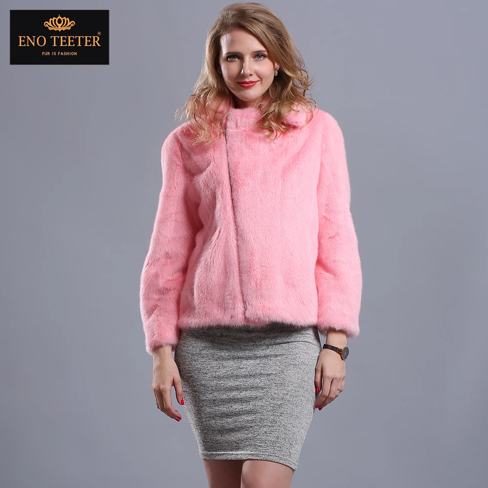 Natural Pink Mink Fur Jacket European Style Real Luxury Coat Unique Outwear | Женская одежда