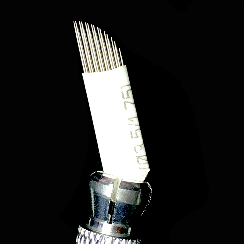 

500 Double Row 15 Microblading Needle for Permanent Makeup Eyebrow Stainless Steel Tattoo Needles for Manual Pen Blades 15 Pins