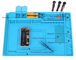 Новый 17.7x11.8 дюймов Магнитная проекта Коврики ремонт Коврики теплоизоляция силиконовый коврик для пайки BGA Ремонт станции