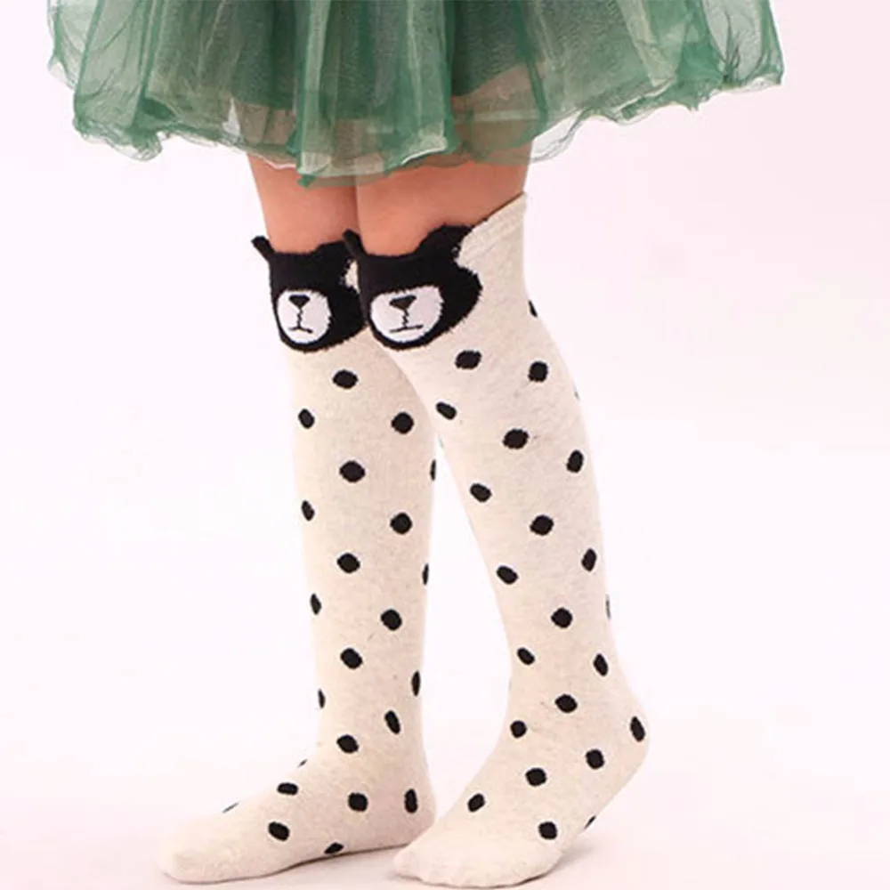 EFINNY/милые носки для девочек, теплые Гольфы выше колена с милыми ушками животных из мультфильмов длинные гольфы для девочек, гетры, YRD