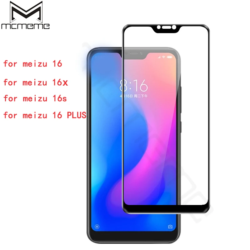 5D полное покрытие закаленное стекло для Meizu 16 s 16x16 16PLUS защита клеевого экрана