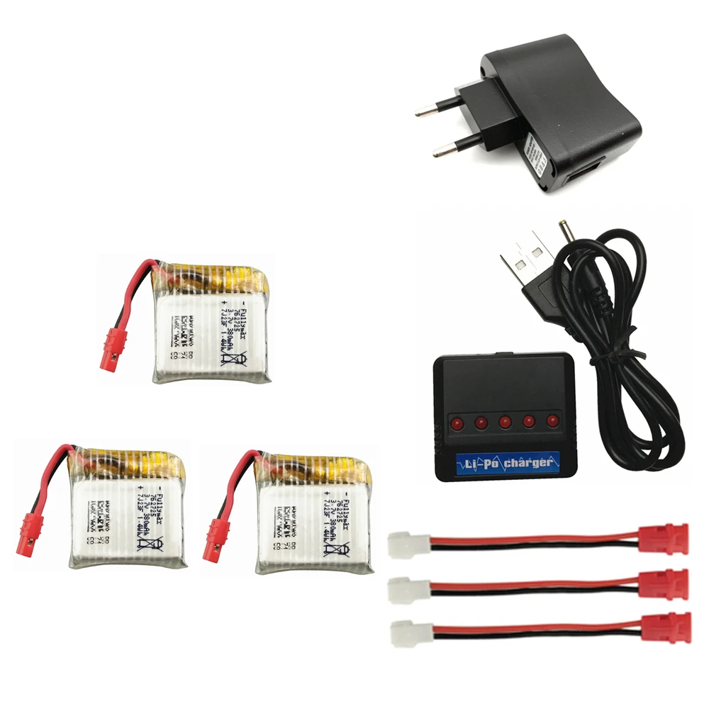 3,7 V 380mAh батарея 3,7 v lipo батарея и зарядное устройство для Syma X21 X21w X26 RC Квадрокоптер запасные части Аксессуары lipo 3,7 v - Цвет: set6