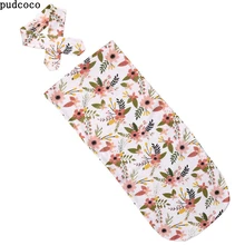 2 шт.; одеяло для новорожденных; постельные принадлежности; одеяло с цветочным рисунком для мальчиков и девочек; хлопковая пеленка+ повязка на голову