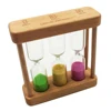 3 in 1 1+3+5 Minute Hourglass Wood Glass Sand Timer For Kitchen Cooking European creative wood metal rotating hourglass timer 3