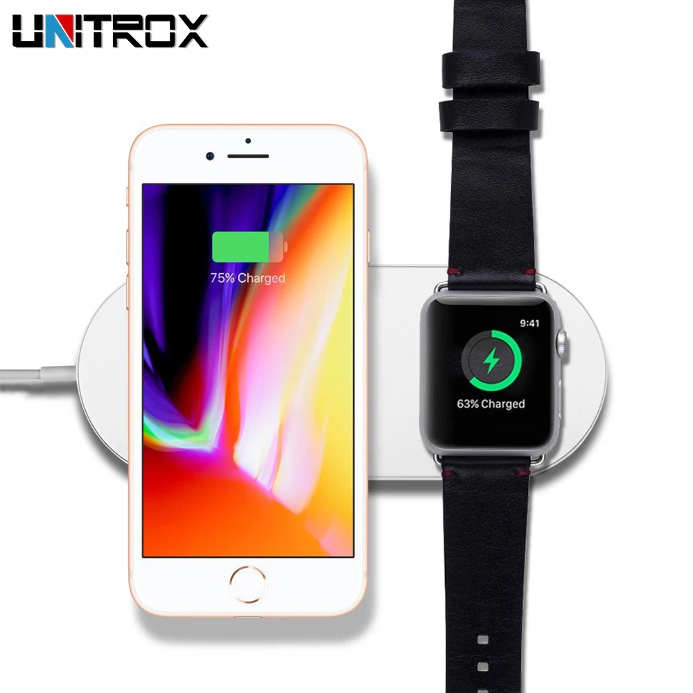 

2 in 1 Mini AirPower Wireless Charger For iPhone X 8 8 Plus For Apple Watch Wireless Fast Charging Pad For Samsung Galaxy Phone