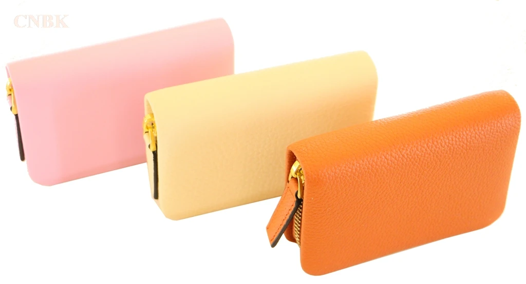 

New First Layer Cowhide Genuine Leather Zipper Card Bag Organ Holder Card Set Small Coin Purse Package Driver's License Card Set
