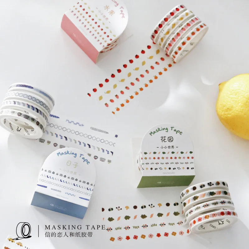 

4 pcs/pack Small World Series Bullet Journal Washi Tape Set Adhesive Tape DIY Scrapbooking Sticker Label Craft Masking Tape