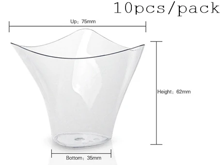 Акция-вечерние свадебные принадлежности, 87*65 мм/90 мл одноразовые прозрачные мини-десертные чашки Torcente, 10/упаковка - Цвет: Кофе