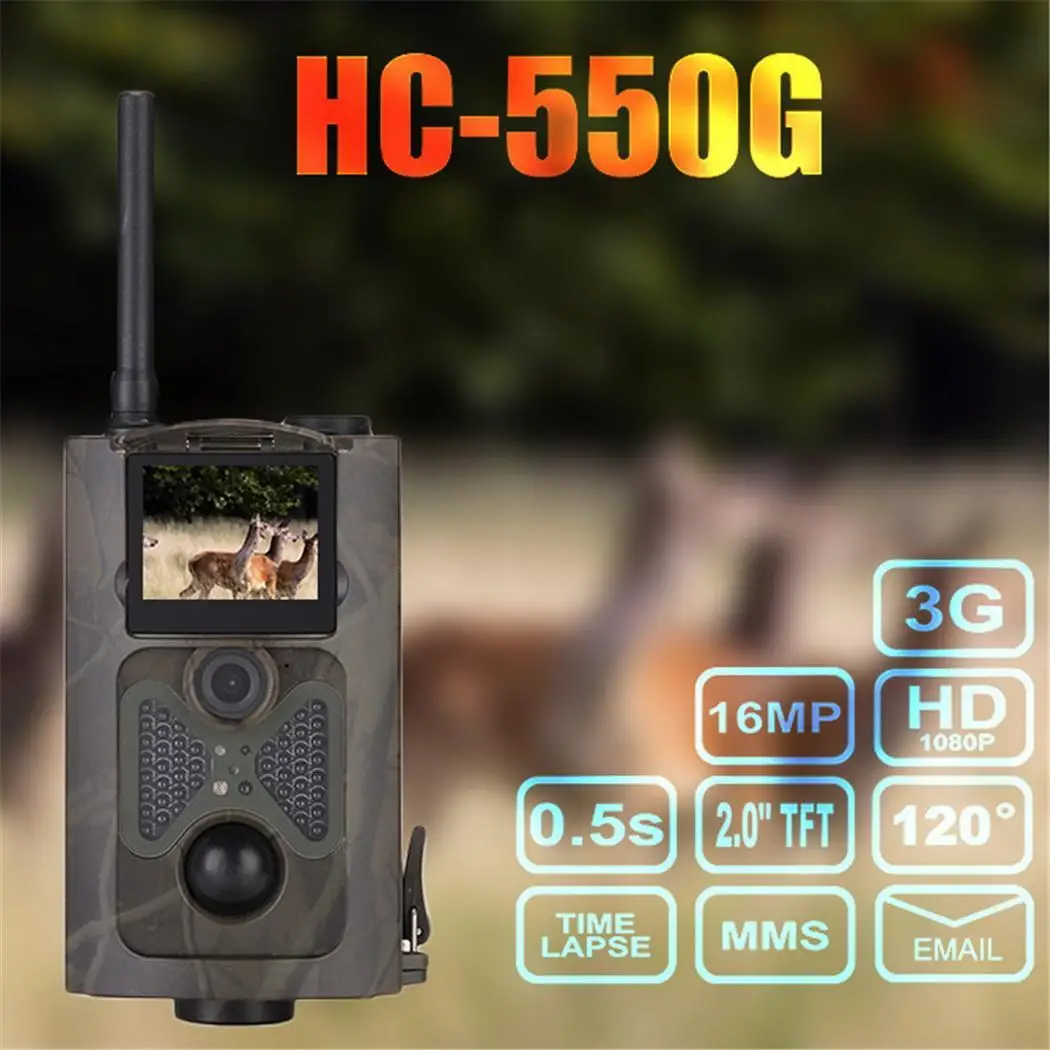 

HC-550G Hunting Camera Wild Trap Infrared HD 16MP SMS MMS SMTP GPRS 3G 120 Degrees Hunter Game Trail Forest Wildlife Camera New1