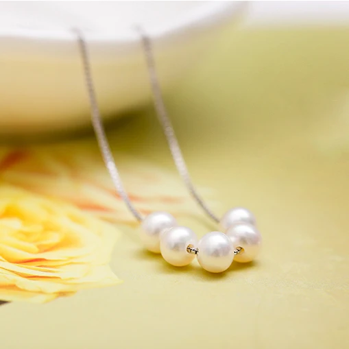 ZHBORUINI Fashion Pearl Necklace Natural Freshwater Pearl 925 Sterling Silver Five Pearls Choker Charm For Women pendant necklace,silver necklace