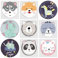 Мультфильм животных серии печатных круглые коврики детские ползающие Нескользящие круглые коврики для гостиной спальни коврики