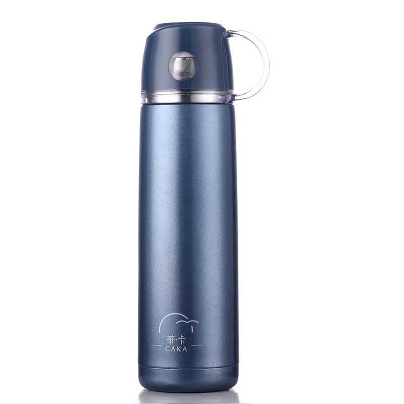 CAKA vacuum flask stainless steel 304 Thermal Cup outdoor school office Drinking Straight Cup Hot Water Bottle - Цвет: dark blue