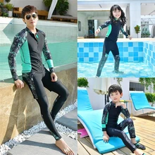 Семейный купальный костюм для папы и дочки, 2/3 шт., одежда для серфинга для мужчин и девочек, одежда для купания с длинным рукавом, защита от ультрафиолетового излучения, пляжная одежда для плавания