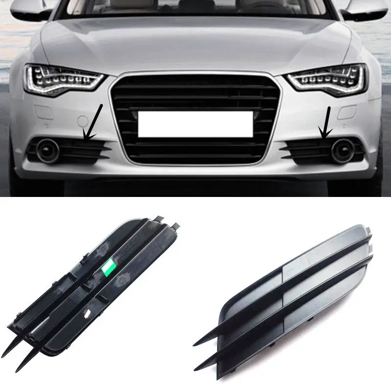 

Fit For Audi A6 C7 2012-2016 2PCS ABS Front Fog Lamp grille Trim Replace