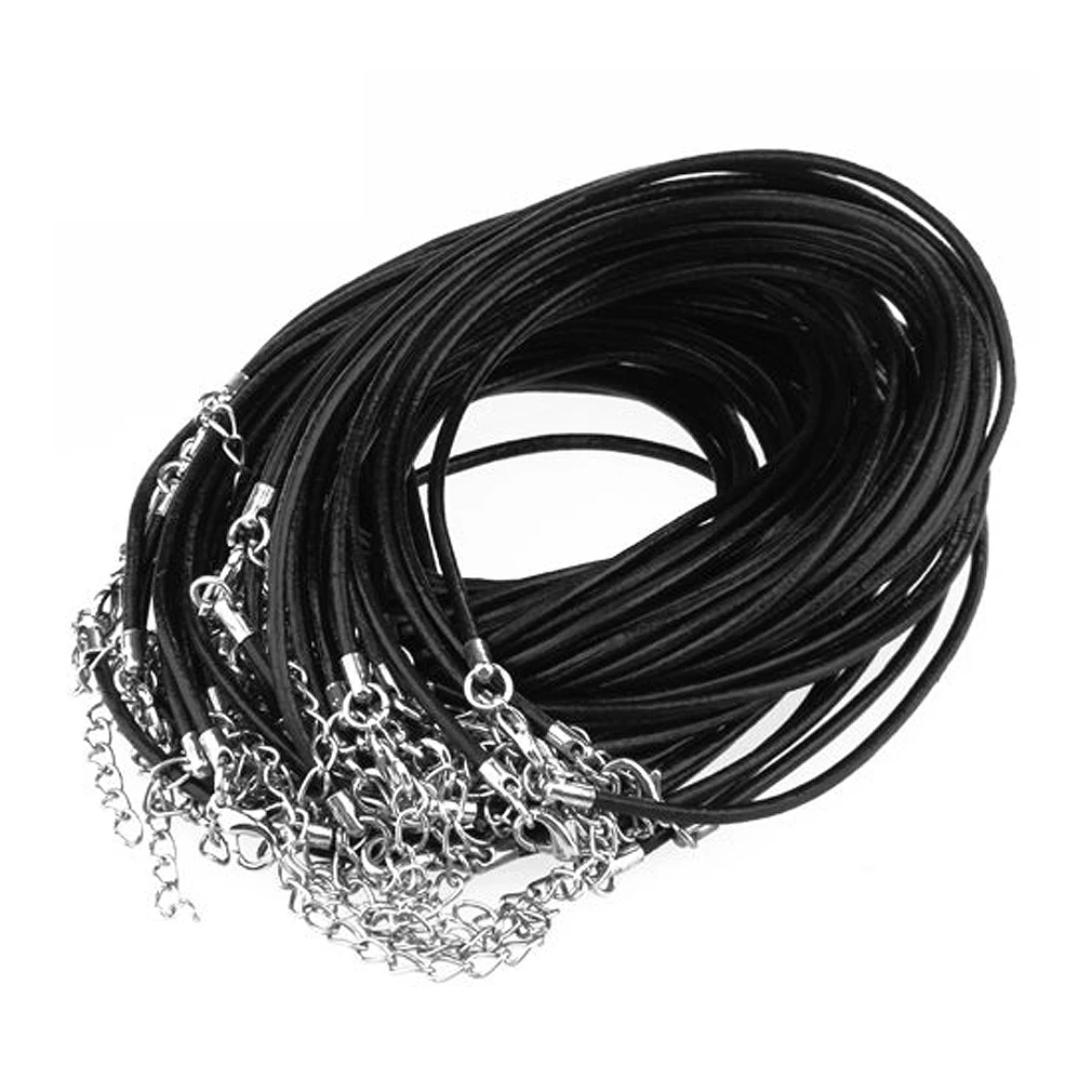 30 X Wax Cotton Cord Necklace Pendant Necklace Chain 2mm Clasp in