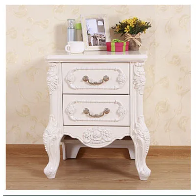 Европейская деревянная мебель для спальни прикроватная тумбочка с Лидер продаж лучшее качество - Цвет: ivory white A