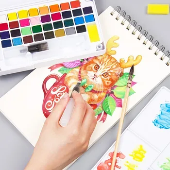 

Watercolor book art painting paper postcard style sketchbook