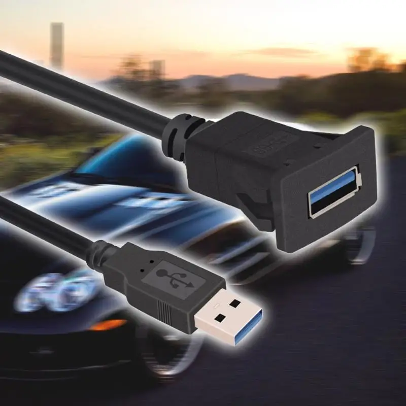 1 м/3,3 фута один порт USB3.0 штекер к USB3.0 Женский Автомобильный Кабель для скрытого монтажа к женскому удлинителю автомобильные аксессуары USB