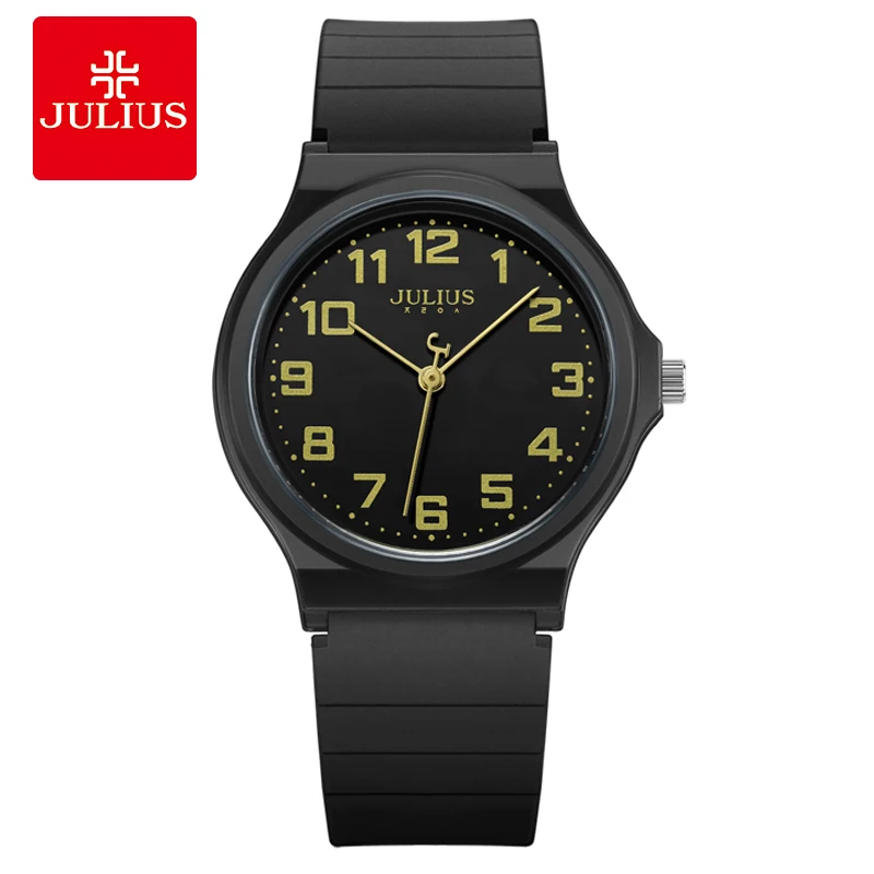 Najtaniej Juliusza damskie arabski duża liczba z tworzywa sztucznego zegarki znane marki cienkie nastoletni chłopiec dziewczyny Relojes japonia Movt kwarcowy zegar JA 1055