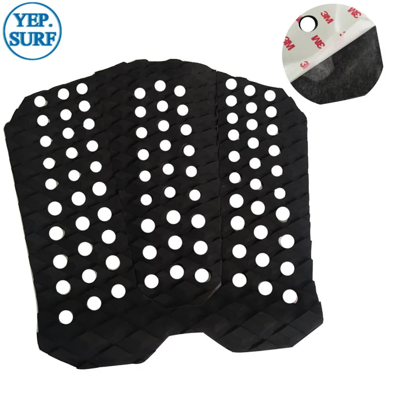 Surfing EVA Deck Grip Pad, Surf Traction Pad, Front Pad and Tail Full Set for Surfboard, Black Colors, Presale