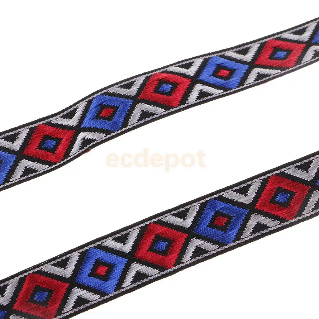 3 Yards 13mm Ethnic Embroidery Lace Ribbon Boho Lace Trim Embroidered Fabric National Jacquard Ribbon DIY Clothes Bag Accessory