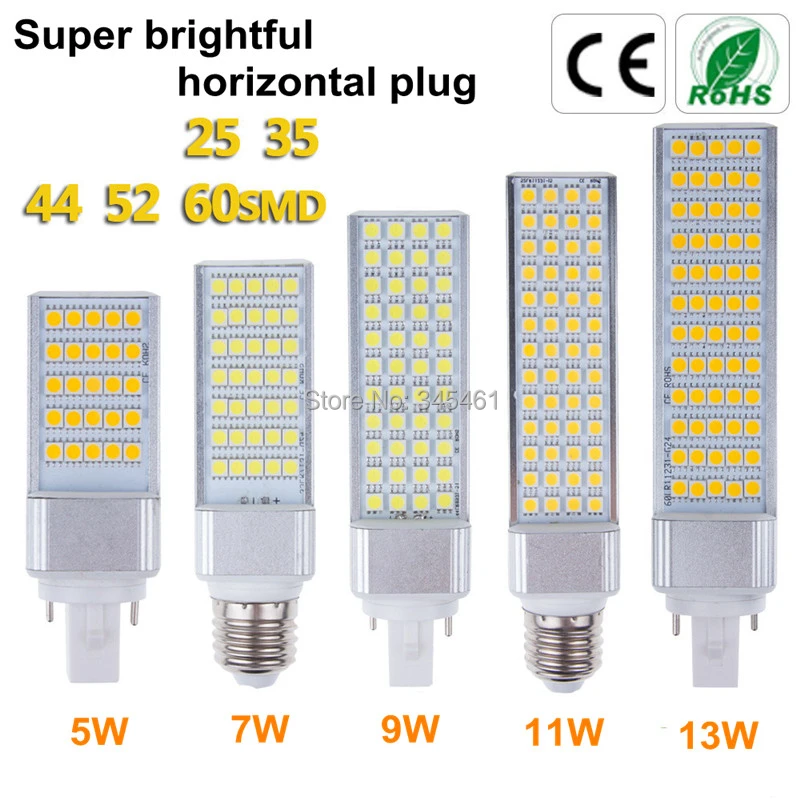 E27 G24 LED Horizontal Plug lights,high quality Led corn bulbs supply