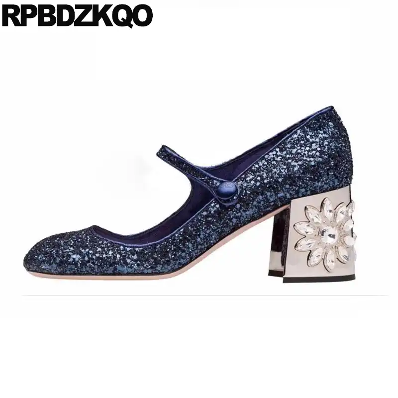 royal blue mary jane heels
