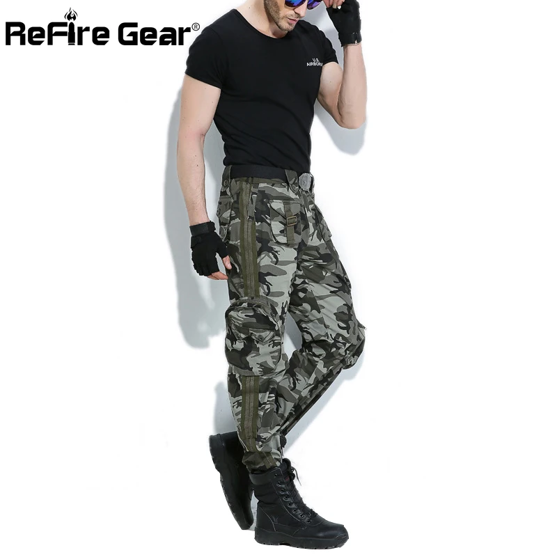 Refire gear армейские военные карго Брюки мужские SWAT мульти карманы хлопок