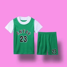 Детский Баскетбол форменная одежда для мальчиков и девочек номер 23, Молодежный Баскетбол с короткими рукавами, комплекты, детский спортивный костюм для бега