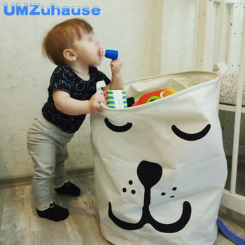 

Large Dirty Laundry Baskets Organizers Clothes Clothing Toys Organization Foldable Cotton Cute Storage Bags Sundries Hamper Home