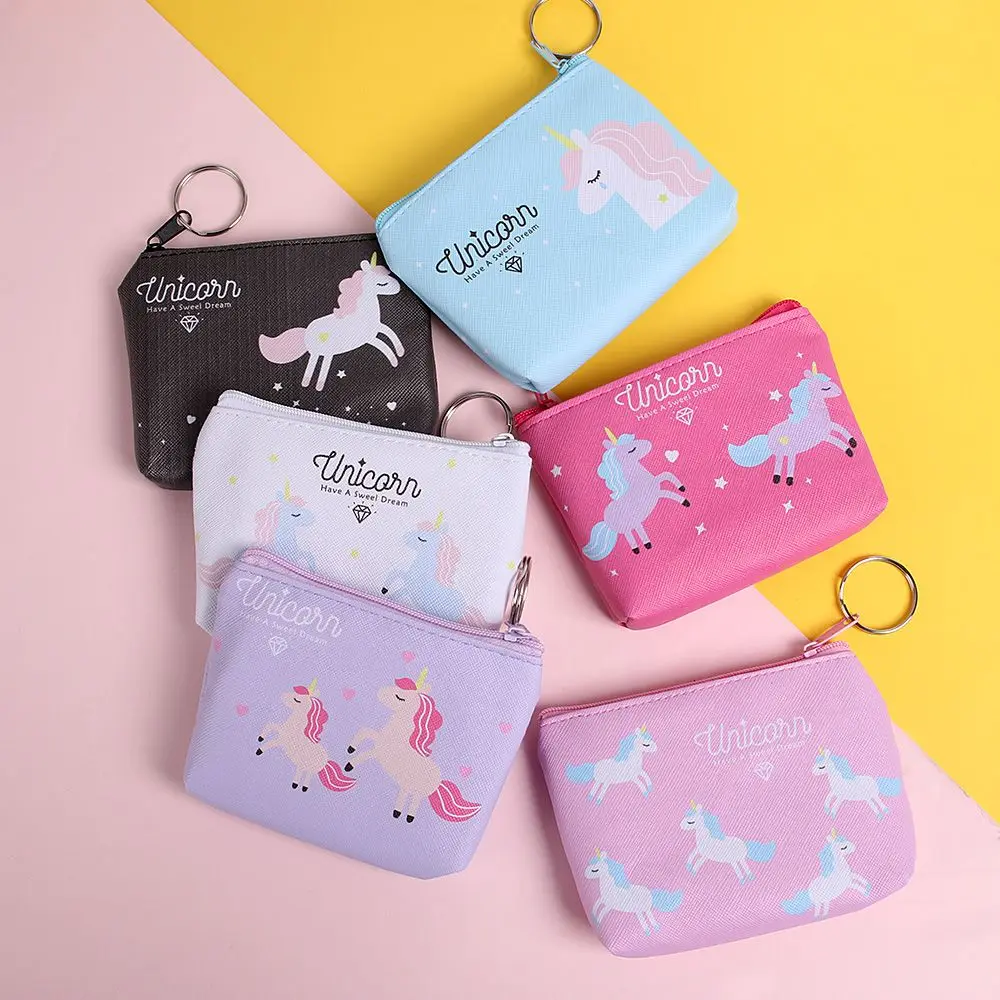 

2Style NEW Woman Girl Zipper Unicorn Coin Purses Mini Change Wallet Money Coin Bag Kid Multi-function Kawaii Animal Makeup Case