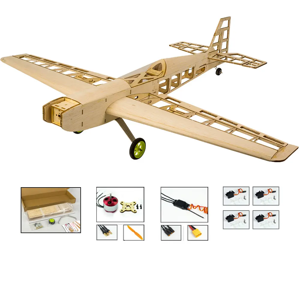 RC самолет лазерная резка пробкового дерева комплект самолетиков 1,5-2.5cc нитро тренажер рамка без крышки Модель Строительный комплект - Цвет: T1004