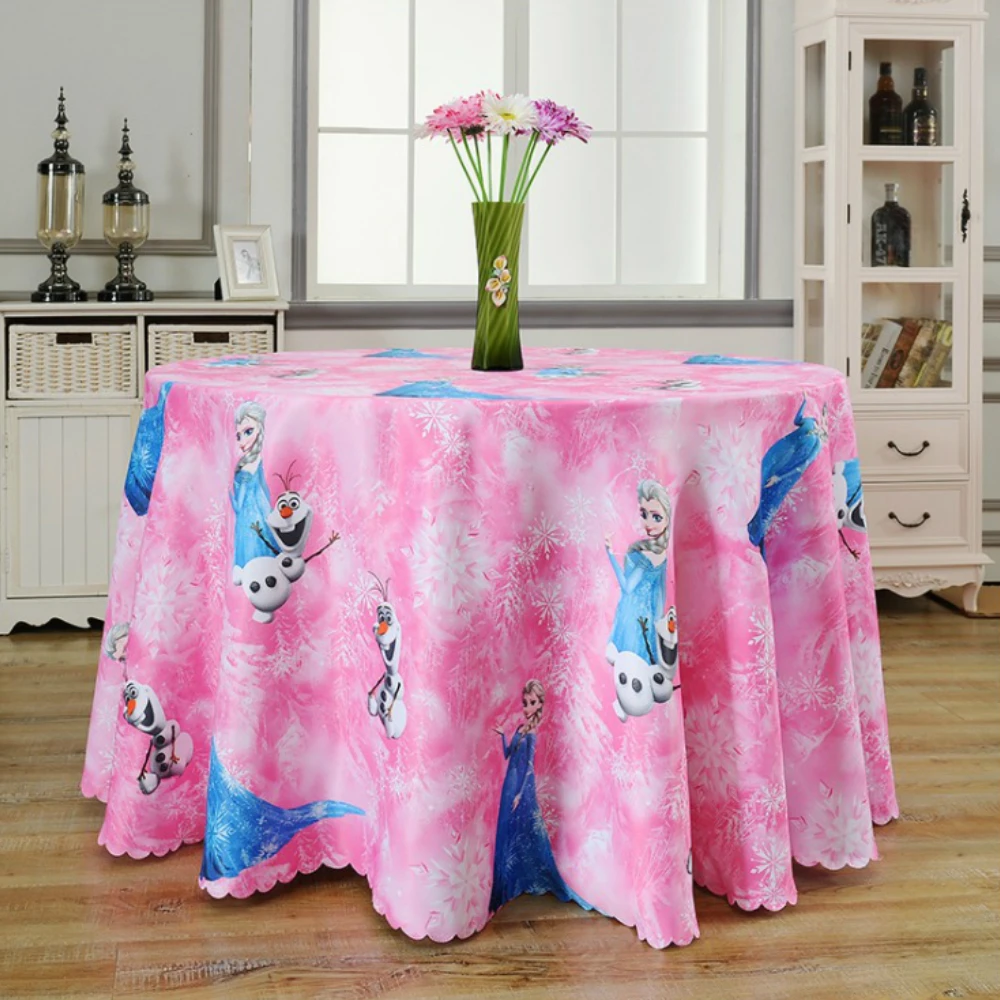 Polyester Cartoon Tablecloth Round Multi Size Table Cloth Cover Mantel