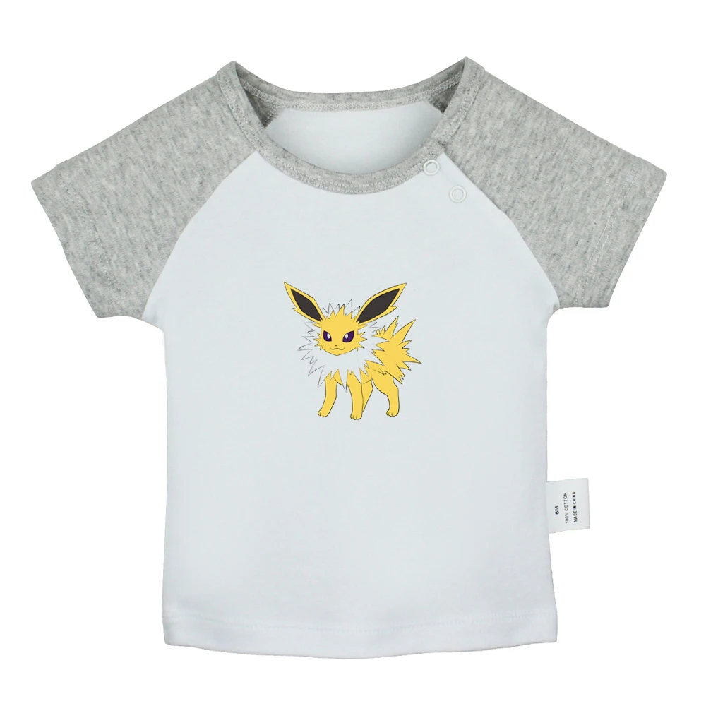 Футболки для новорожденных с принтом «Pokemon flarion», «Glaceon Jolteon», «Leafeon», «Vaporeon», цветные футболки с короткими рукавами, реглан для малышей