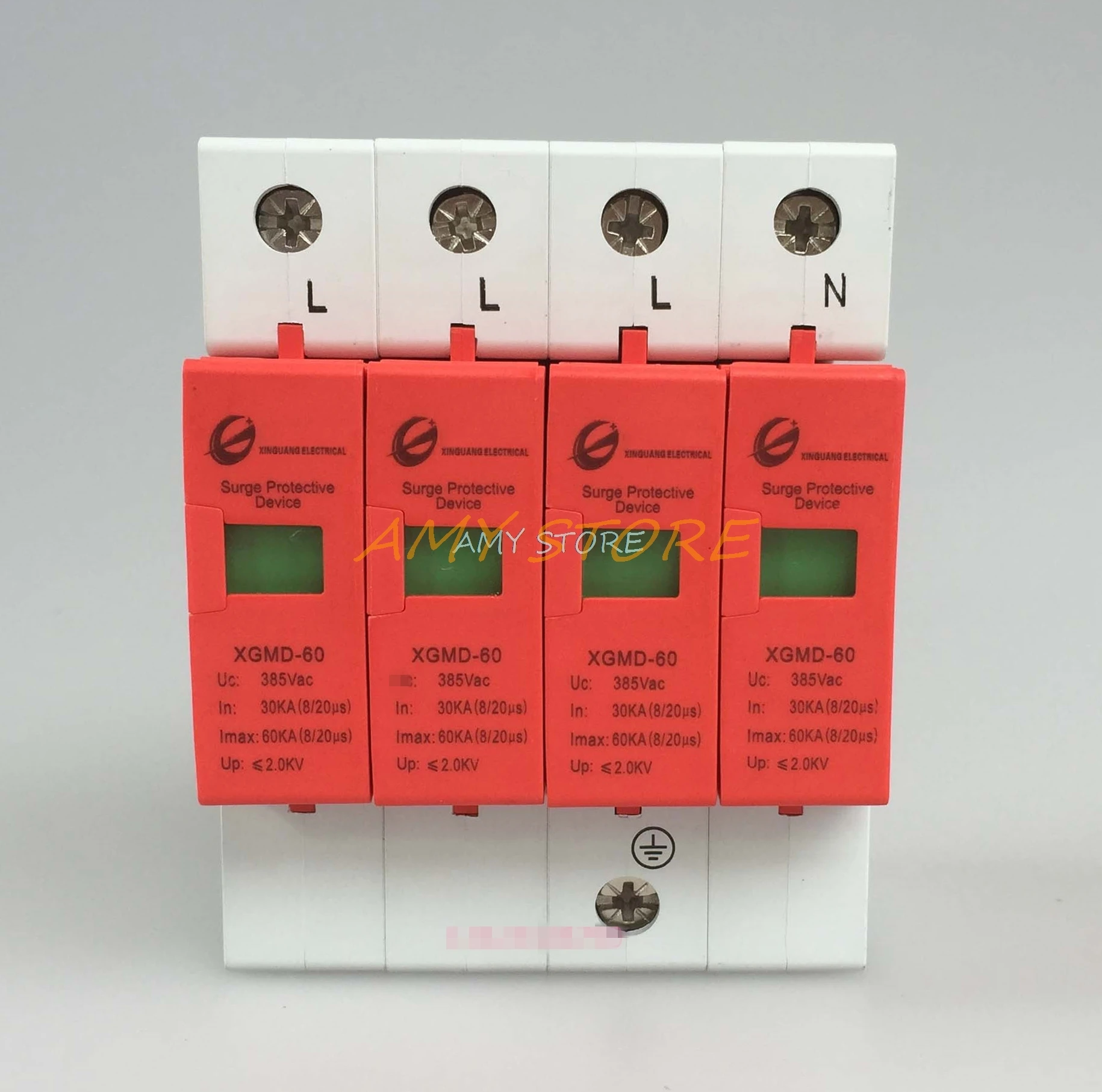 Купить 1 шт. 4 P SPD 420 в 30KA ~ 60KA дом стабилизатор напряжения защитное устройство низкого напряжения предохранительное устройство 3 P + N