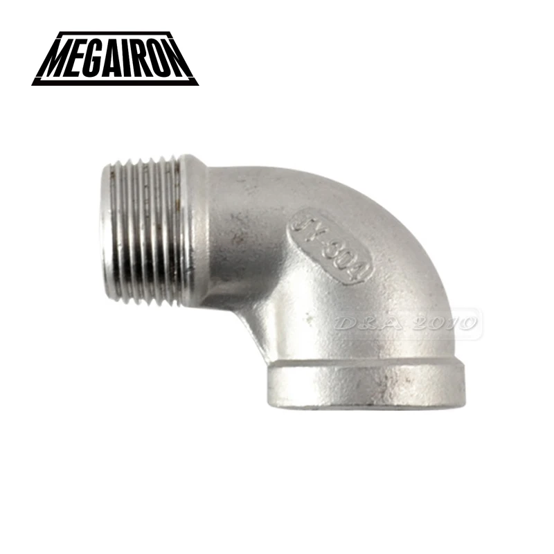 

MEGAIRON BSPT 3/4" DN20 Stainless Steel SS304 Female-Male Fuel Street Elbow Threaded Pipe Fittings For Water Gas Oil