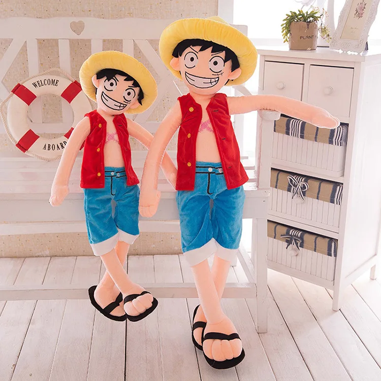 

[New] Large size 85cm ONE PIECE Luffy Plush Suffed Toy Doll Child's friend soft cotton Luffy model Hold pillow kids/baby gift