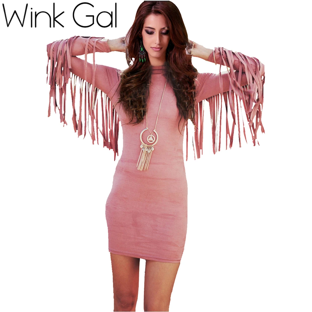 Wink Gal 2016 Brand New Fitted Dresses Bodycon Dresses Tassels