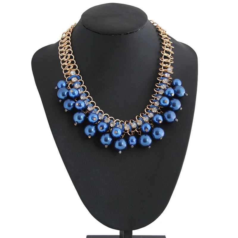 

2018 New Fashion Jewelry Silver Color Multilayer Chain Imitation pearl Necklaces For Women Wedding Bride Pendant Necklace