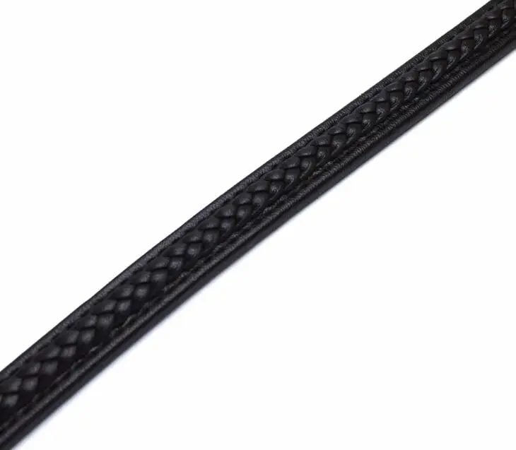 Настоящий BESTXY 1 метр оплетка кожаный плоский шнур для 12*6 мм изготовление браслета ожерелья веревка для DIY модные ювелирные изделия - Цвет: full black