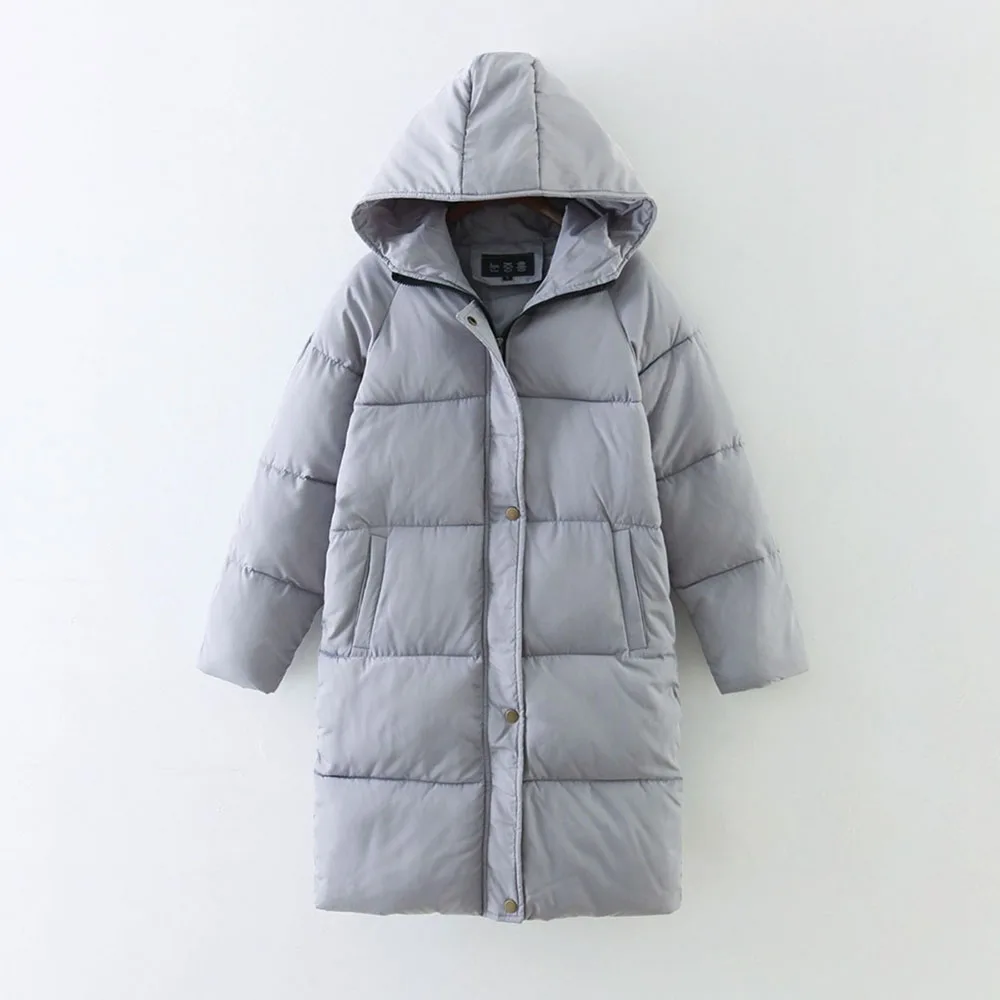 

Black Casual Hooded Parkas Women Bread Coat Winter 2018 Thicken Warm Outerwear Fashion Hot Korean Preppy Style Basic Overcoat