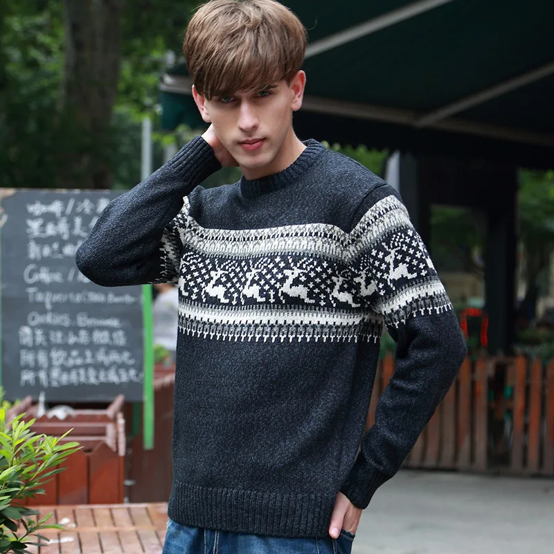 Winter Mens Christmas Sweater Wool 