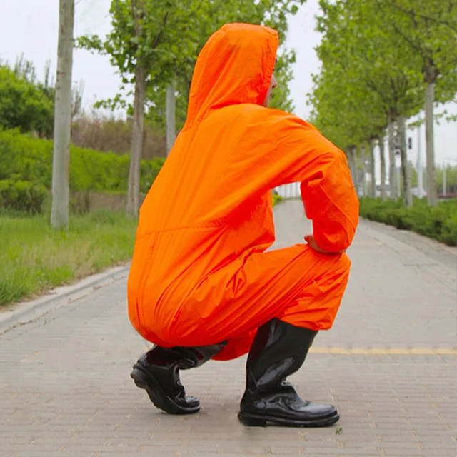 Working Coveralls Waterproof Hooded Raincoat Overalls Anti-oily Dust-proof Paint Spray clothing Hood Protective Work clothes 5