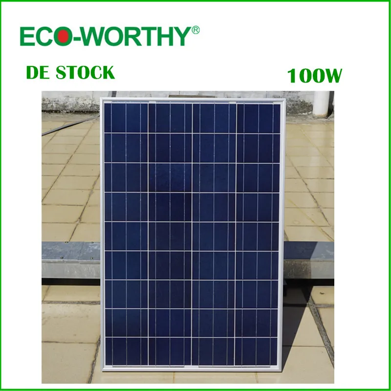 DE Stock No Tax 100W 18V Polycrystalline Solar Panel for 12v Battery off Grid System Solar for Home System Free Shipping