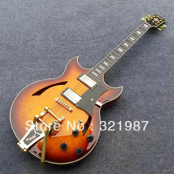 Best price at $331 Cheap 2013 New SG Jazz hollow body electric Guitar Electric Guitar with 1959 Bigsby Bridge gold free shipping!