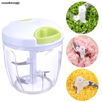 

Functional Food Chopper Manual Hand Pull Veggie Blender/Mincer/Meat Grinder Chop Fruits,Vegetables, Nuts, Onions for Salad