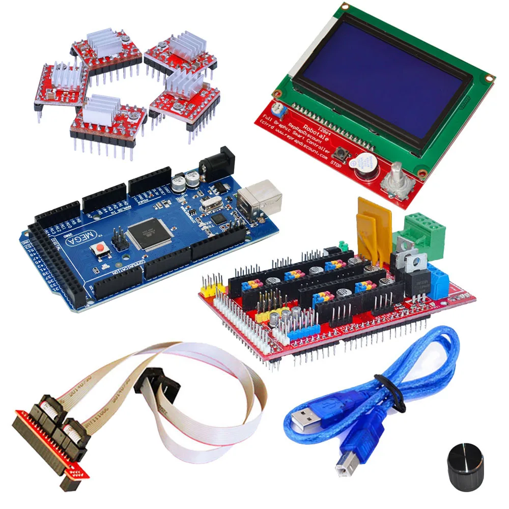 

keyes 3 D printer kit with 3 D 12864LCD+RAMPS1.4+4988stepper motor+2560 R3 board