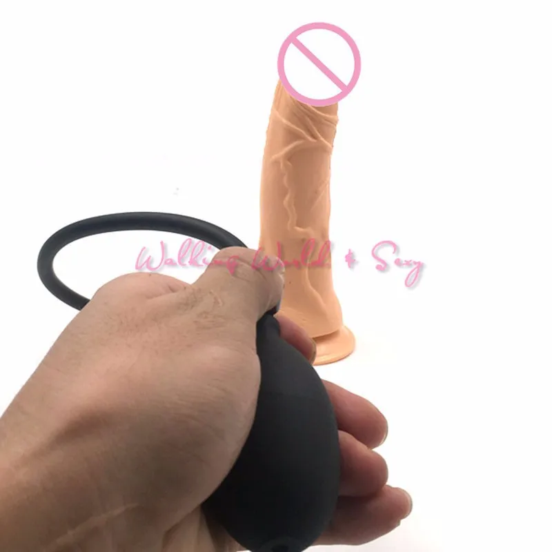 Flesh Inlatable Huge Dildo Pump Expandable Realistic Penis 20.56.5cm Big Dick With Suction Cup Adult Sex Products For Women Men (5)