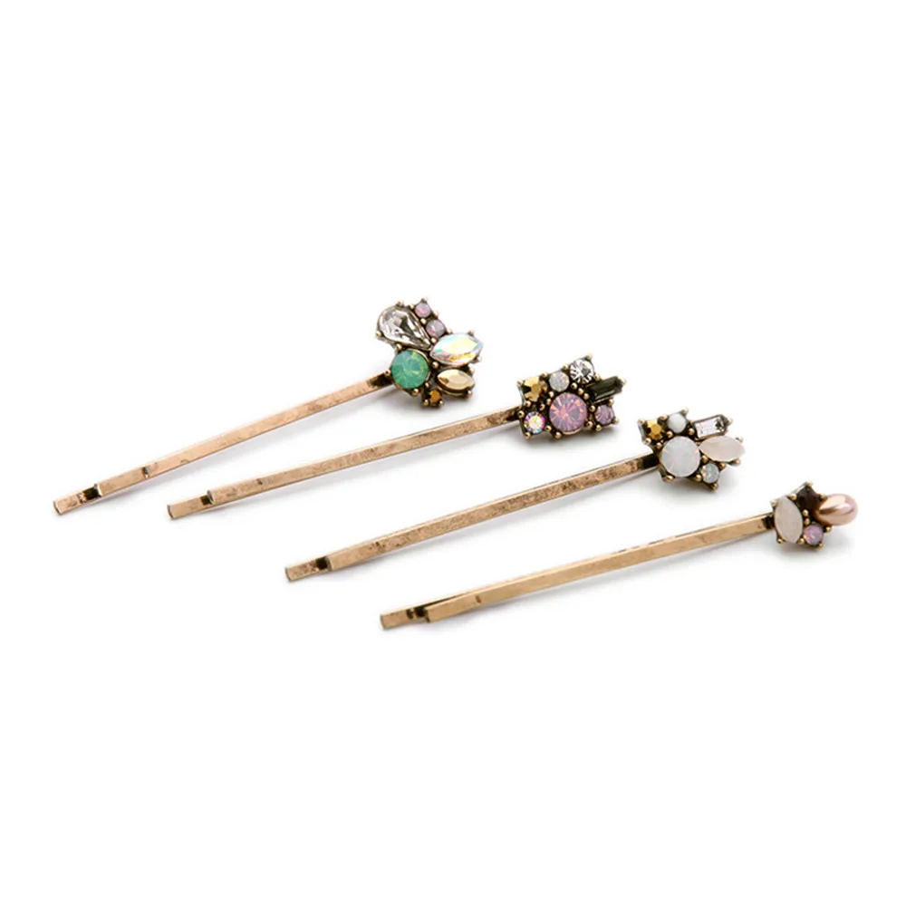 

XQ 2016 free shipping the new fashion Ms pearl gem crystal alloy hairpin restoring ancient ways